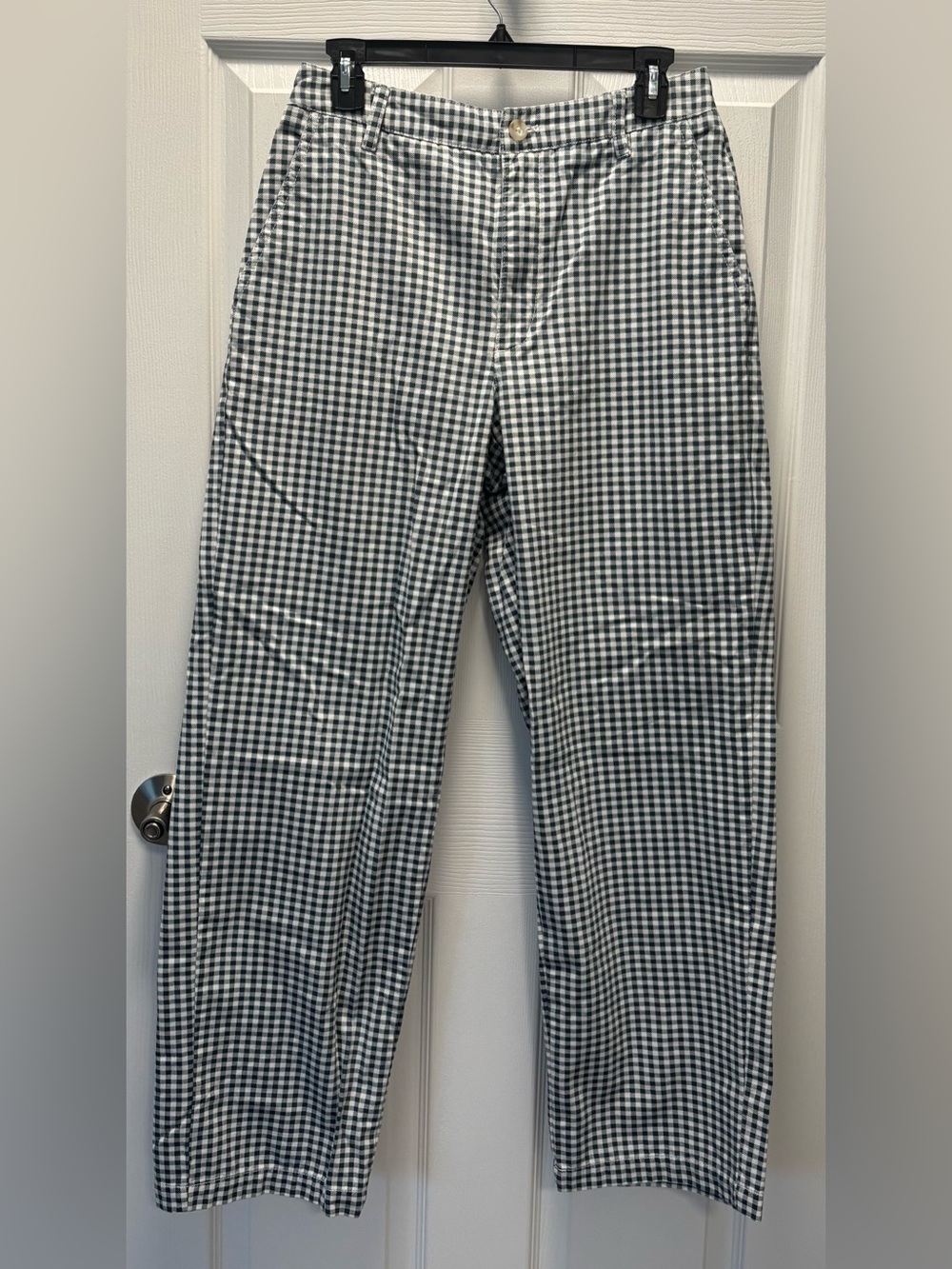 Aritzia Sunday Best Gingham High Rise Checkered Cotton Straight Leg Pants Size 8 - Picture 4 of 12